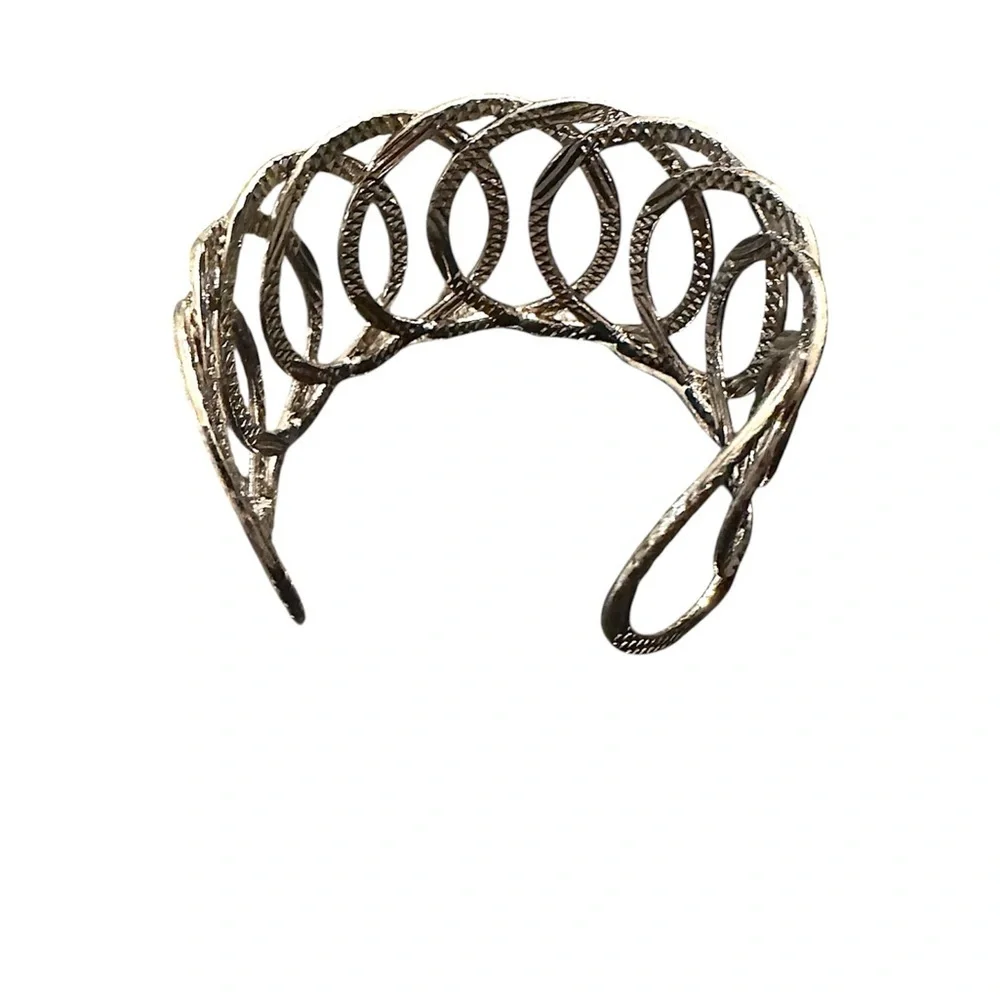 Intricate Silver Openwork Cuff Bracelet